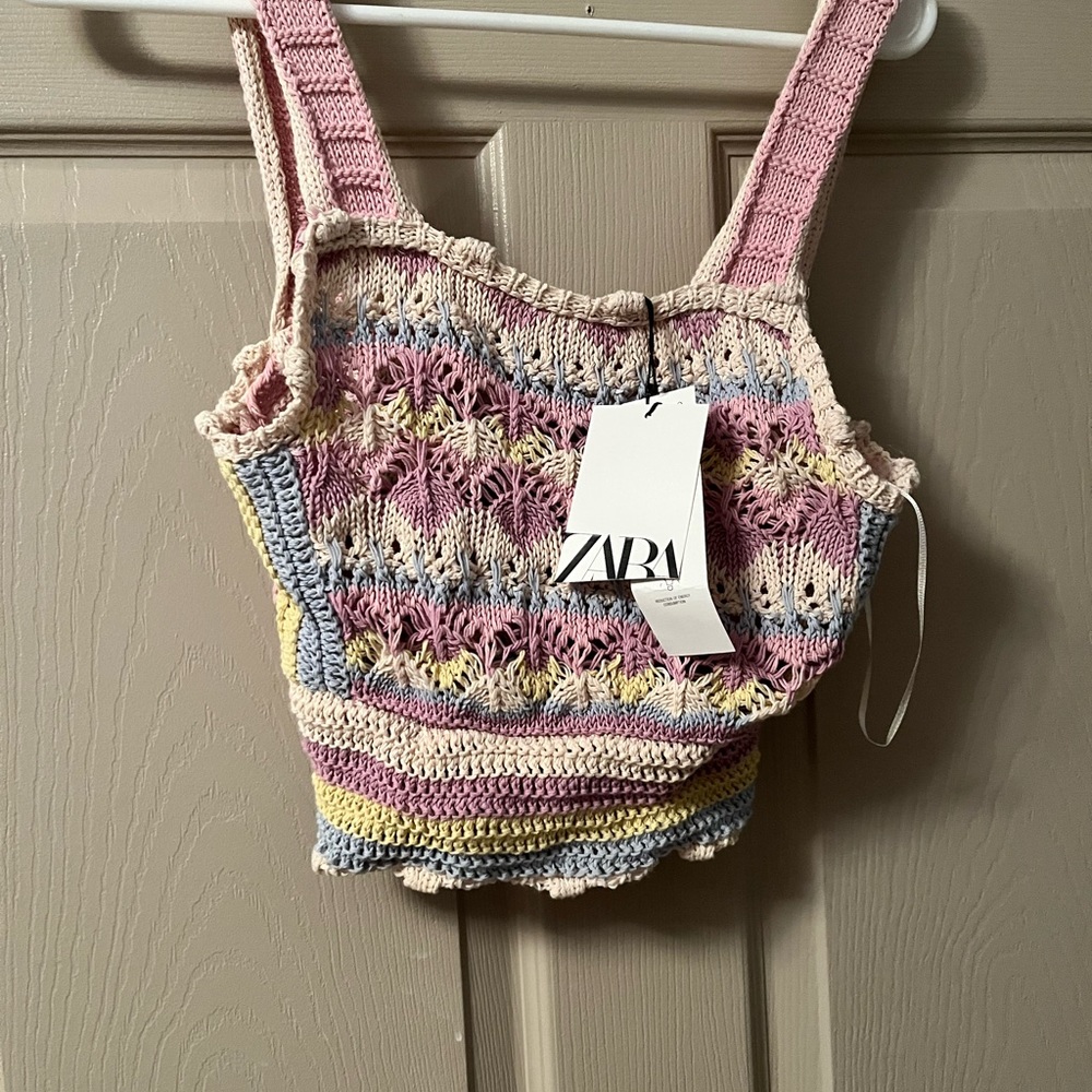 Zara crochet knit crop top